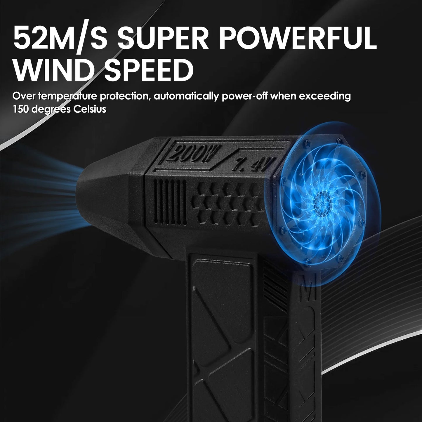 Mini Turbo Jet Fan 130000 RPM Mini Jet Blower High Speed Brushless Motor Electric Jet Fan Lightweight Turbo Violent Fan Air Blower Jet Dry Blower for Car Computer Keyboard